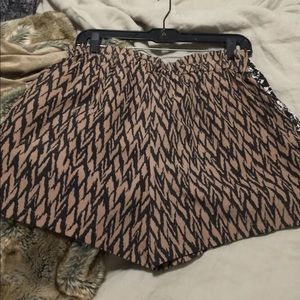 Brown and black high waisted shorts